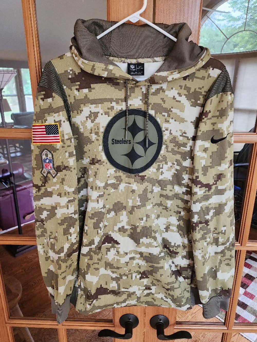 Nike Pittsburgh Steelers Men's Long Sleeve Pullover Hoodie Size L